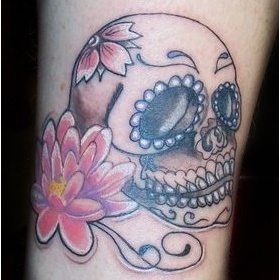 FEARINKTATTOO   skull mexican + loto
