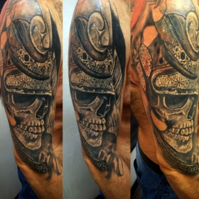 Tatuaggio teschio su braccio-1